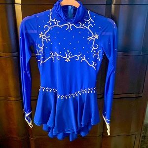 Custom Figure Skating dress in royal blue. In perfect condition.